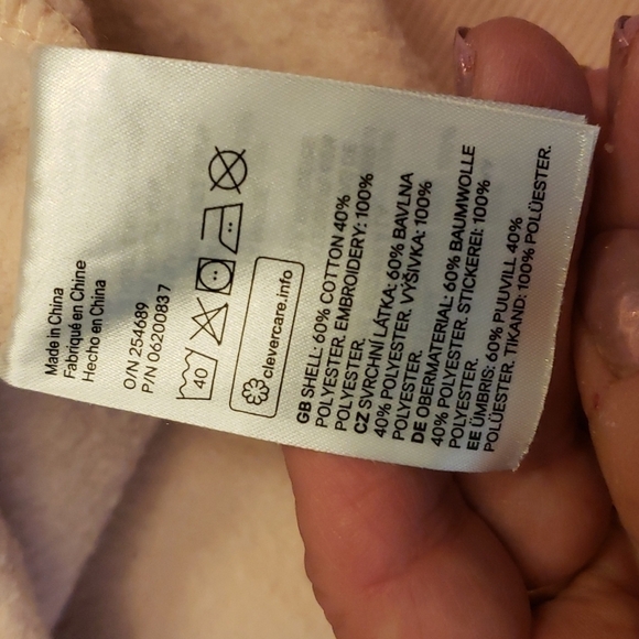 H&m Crew Neck Sweatshirt Embroidered Cut-out Design Peach M VGUC - Picture 6 of 11